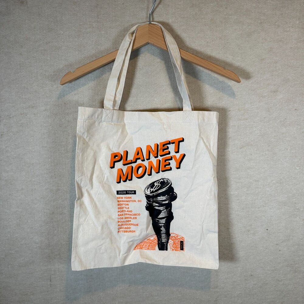 NPR Planet Money 2025 Tour Canvas Tote Bag Natural Cotton Promo